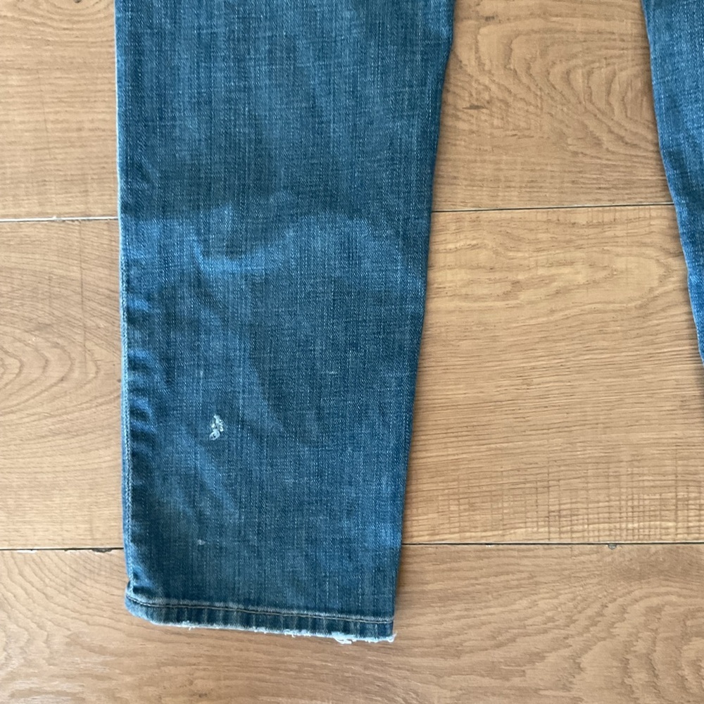 Vince Trouser Drop Pacific Straight Leg Jeans 30 Blue Cotton Denim Distressed - Picture 6 of 8